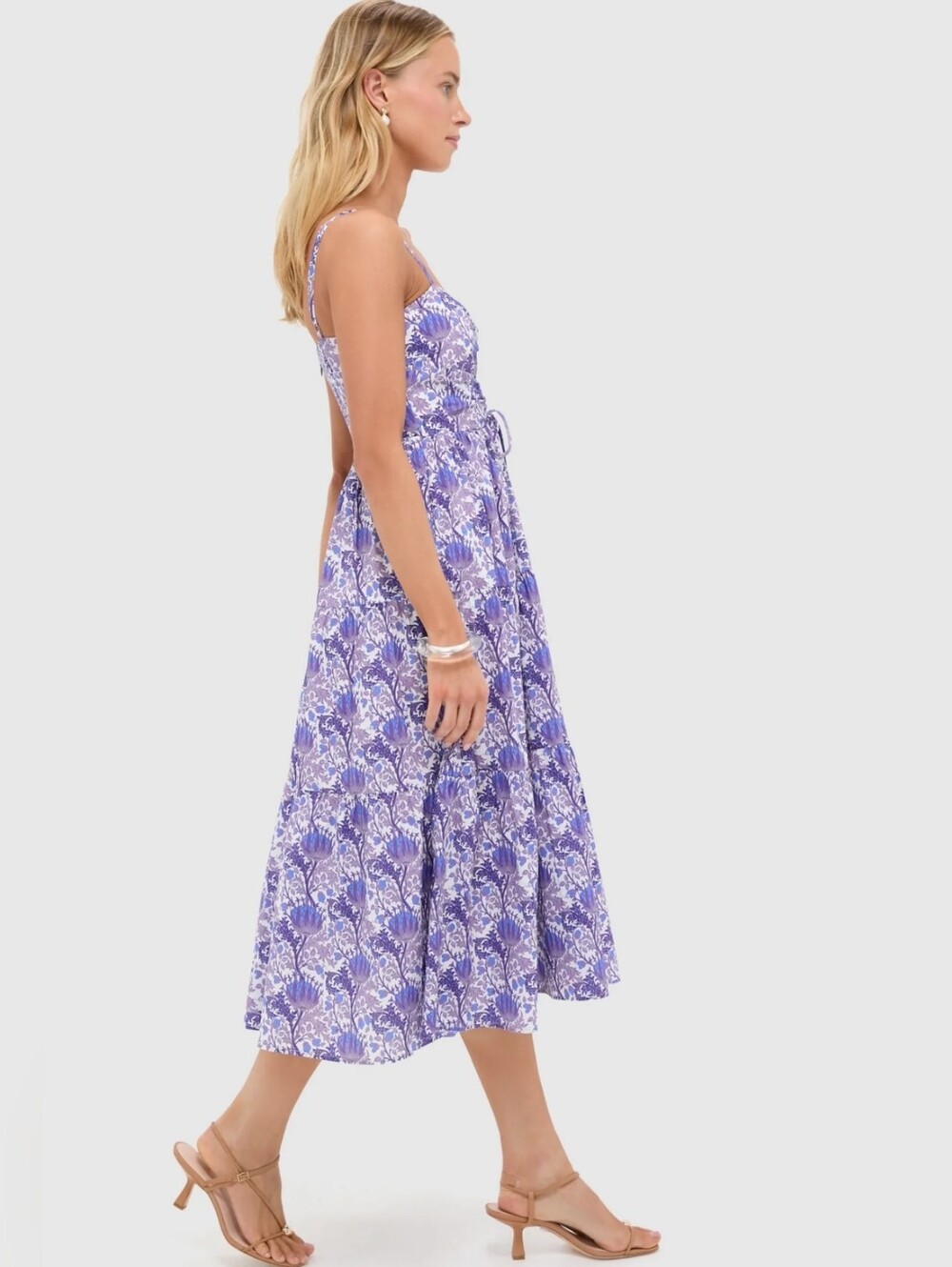 Hyacinth House Purple Multi Floral Corinne Cut-Out Midi Dress Size XL NWT - Picture 3 of 11